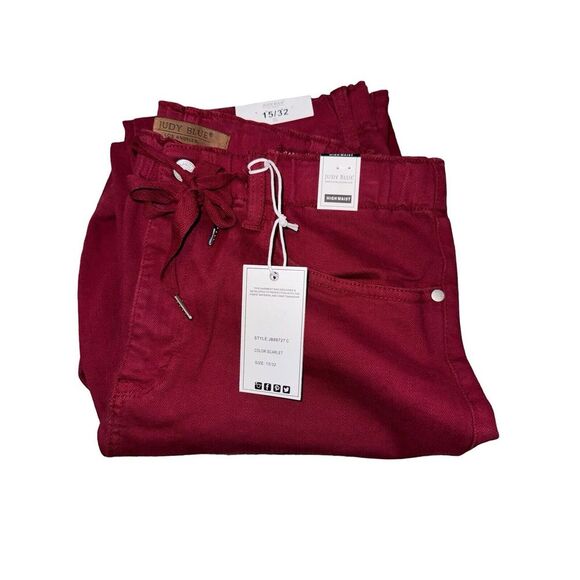 Judy Blue‎ Women's 15/32 Garment Dyed Scarlet Jeans JB88727 C New High Waist - Picture 1 of 8